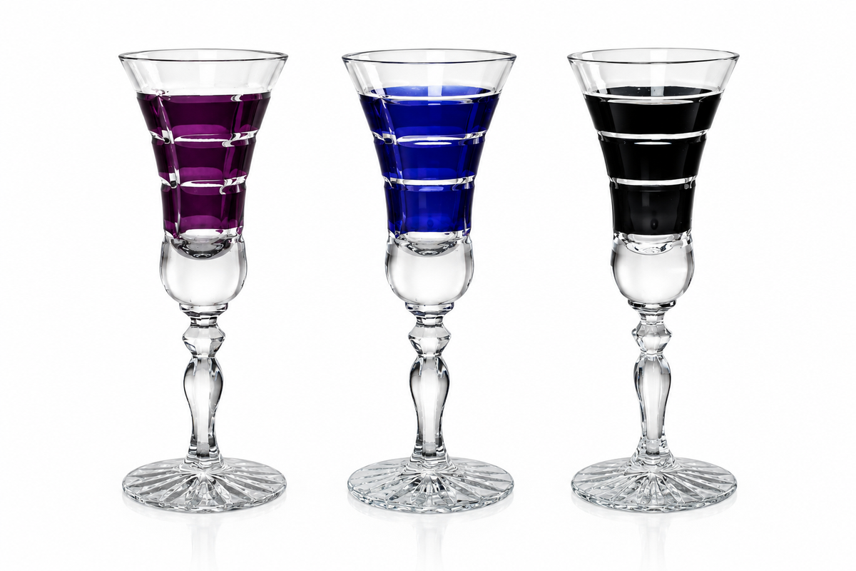 Likörkelch Schnapsglas Wodkaglas Handgeschliffen Square Kristall Glas 25 ml