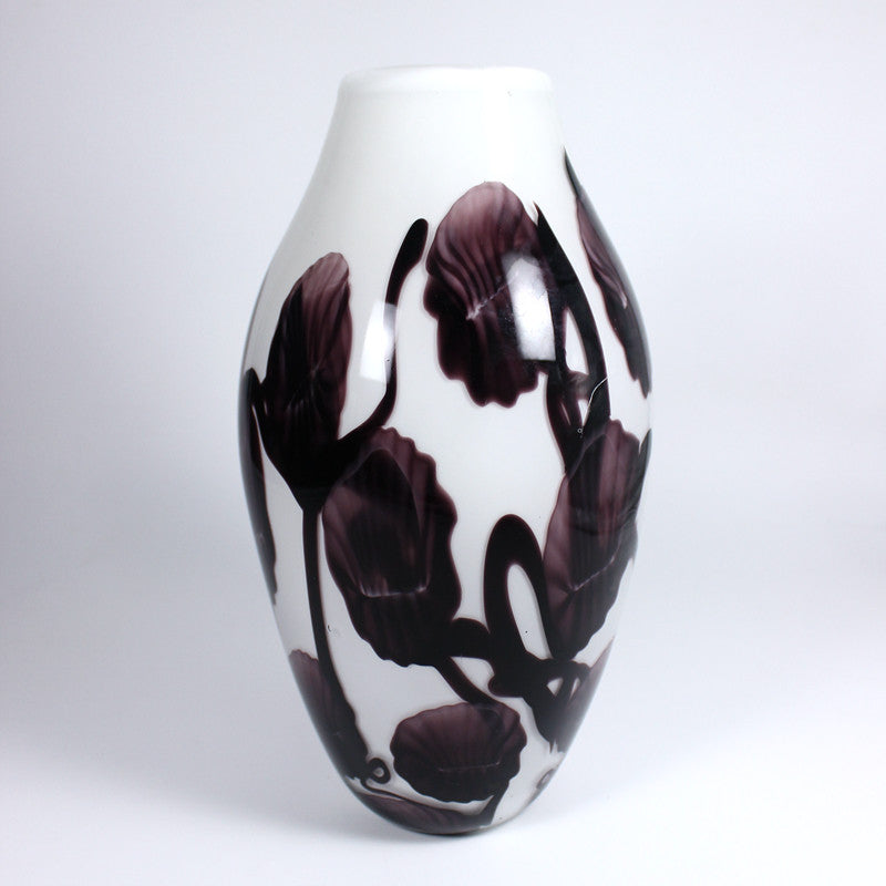 Glasvase Purple Leafs 31cm