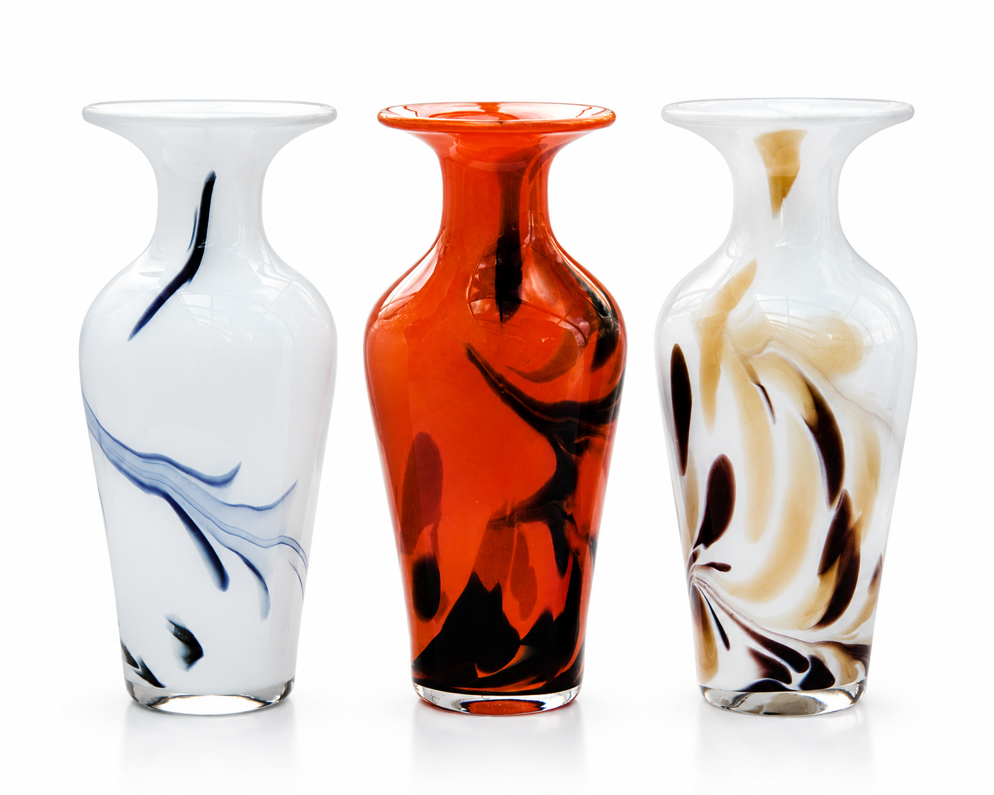 Glasvase Blumenvase Gefäß Amphore Athen 27,5cm Dekoration farbig mundgeblasen