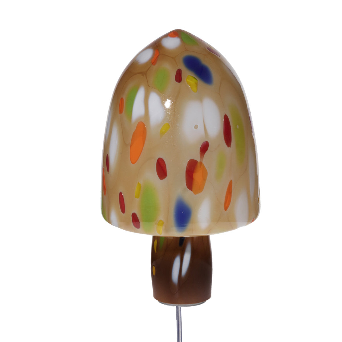 Glas-Hut-Pilz 25cm Gartenflair inkl. Stab, diverse Farben