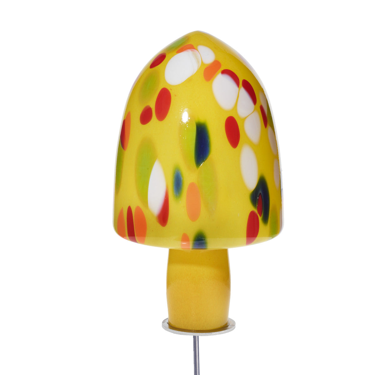 Glas-Hut-Pilz 25cm Gartenflair inkl. Stab, diverse Farben
