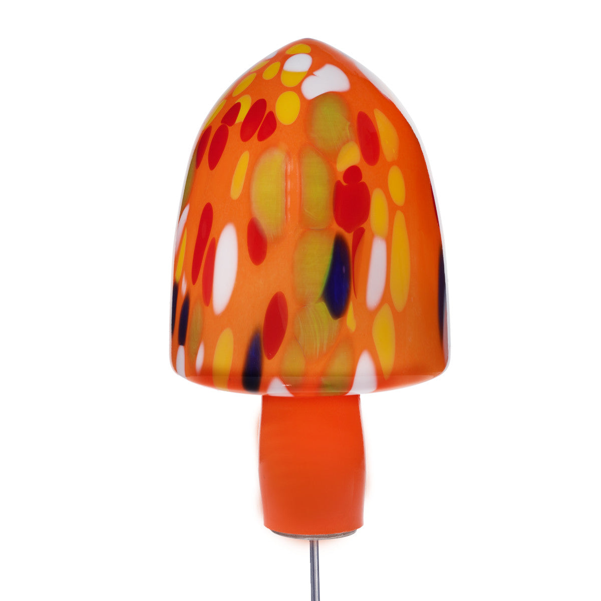 Glas-Hut-Pilz 25cm Gartenflair inkl. Stab, diverse Farben
