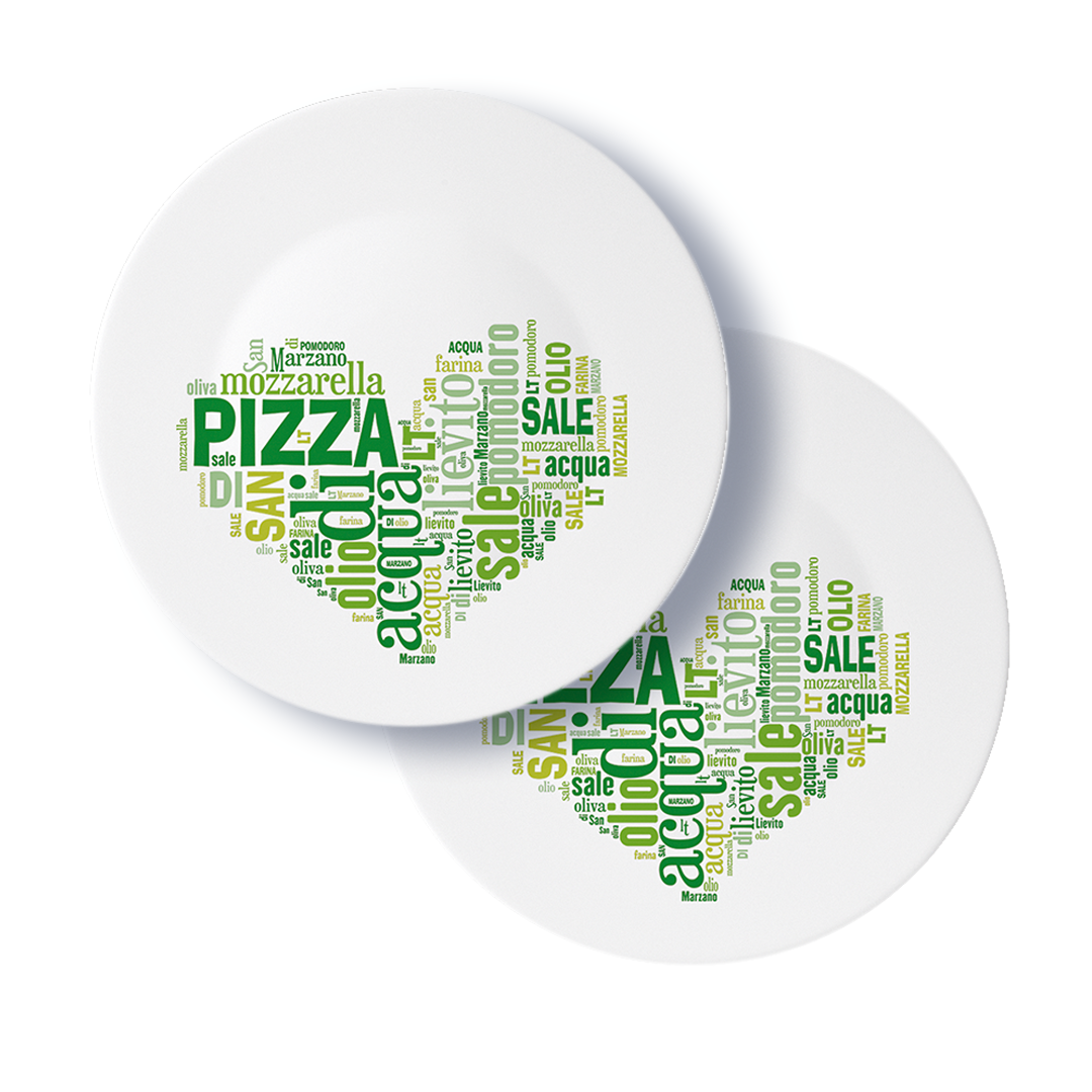 Pizzateller 33cm Grün 6er Set