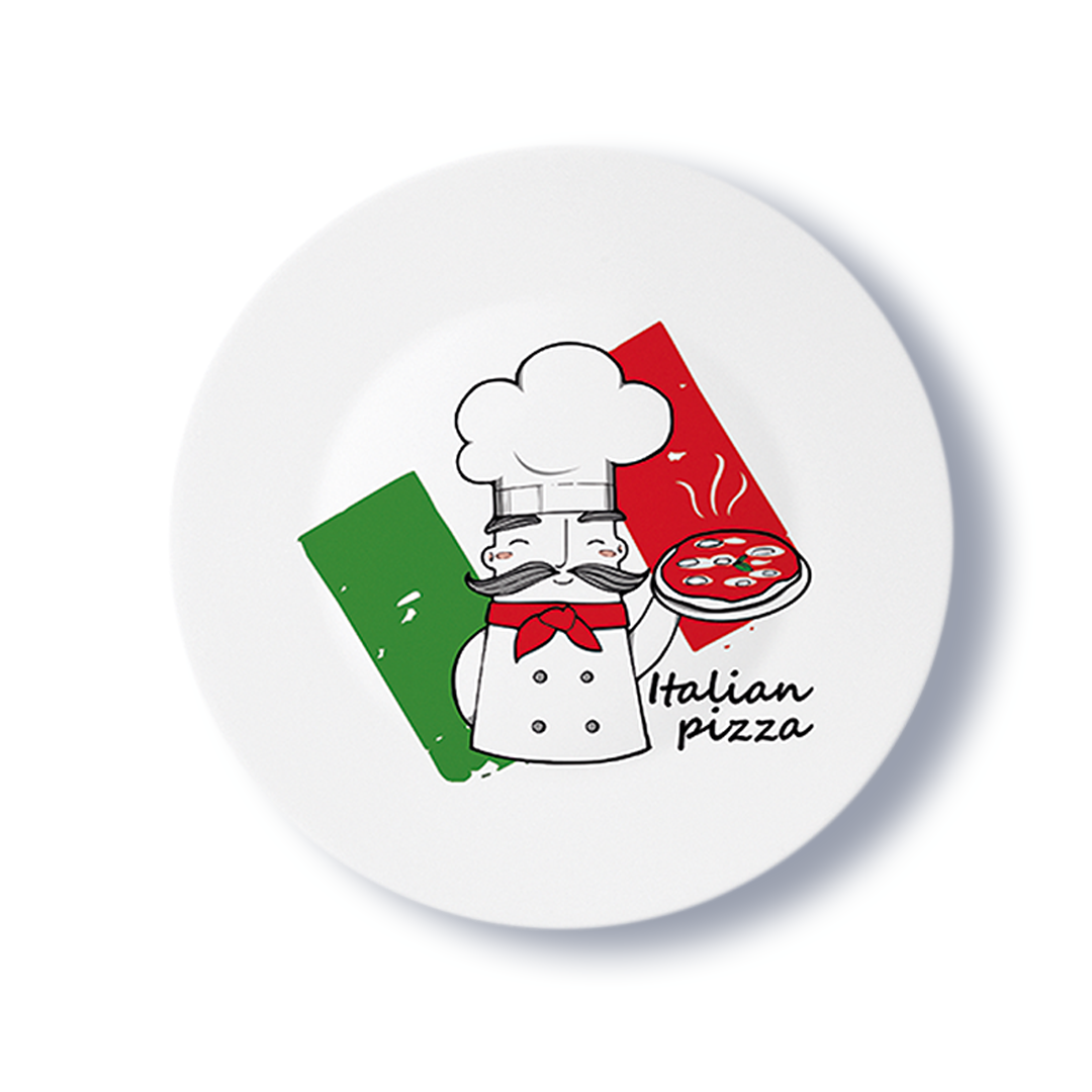 Pizzateller 33cm Rot/grün 12er Set