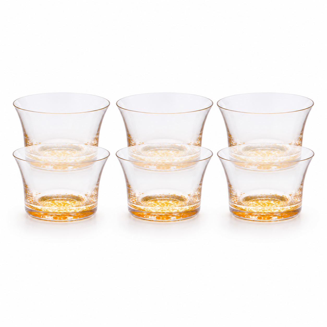 Eisbecher Eiscremeglas Höhe ca. 7cm Transparent/Gelb, 6-er Set