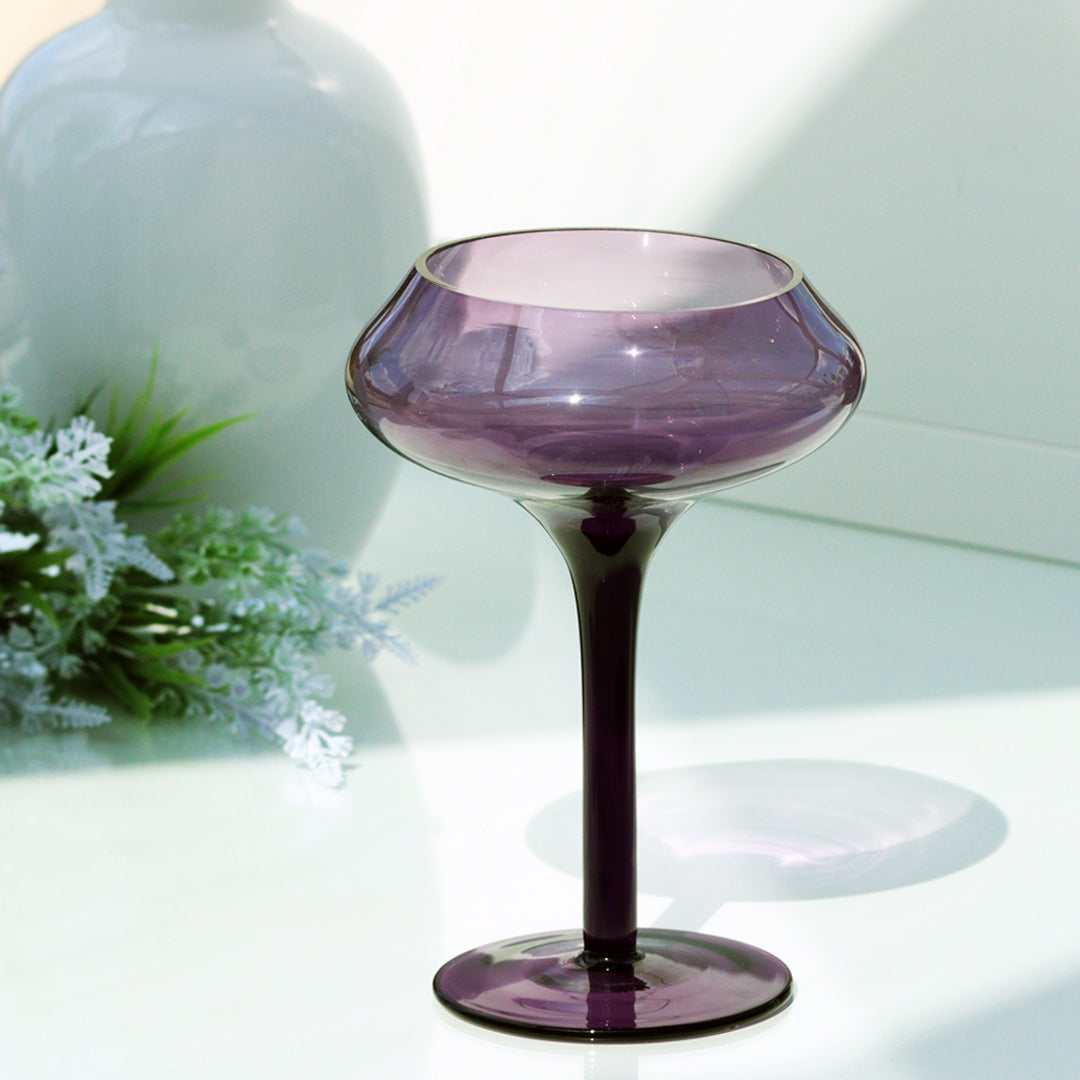 Kerzenhalter Kerzenständer Teelichthalter Sunstar Violett Glas 20 cm