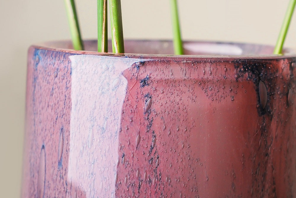 Vase Zylinder Glasröhre Linen schmal lila 55cm