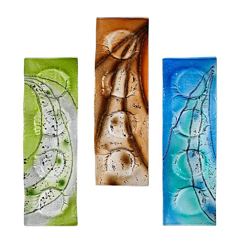 Kerzenhalter Bogen Adventskranz 4er Kerzenteller grün Fusing Glas 42cm Handmade