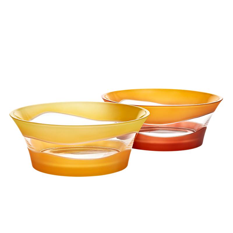 Schale Elements Ø21cm, Orange/Rot, aus Bleikristall
