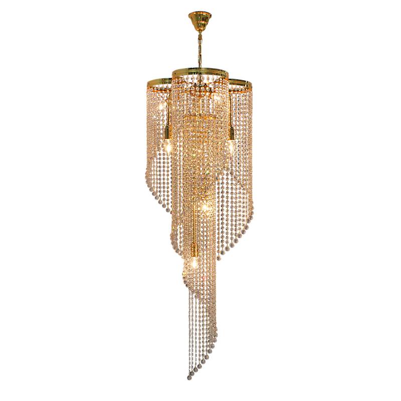 Kronleuchter Cressida Erleuchtung, Gold/Transparent, aus Glas