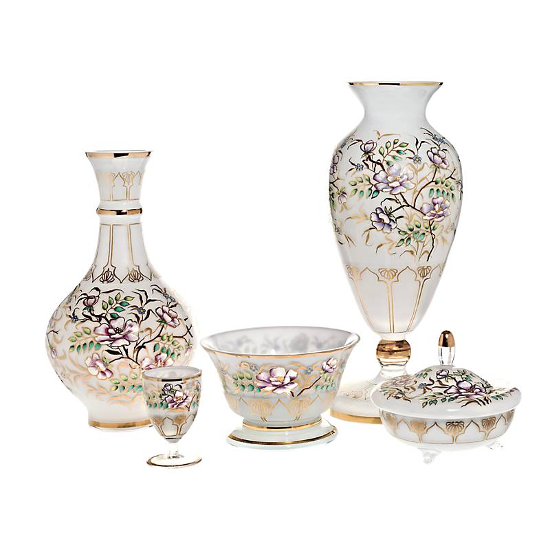 Dose White Queen 15 cm, Multicolor, aus Glas