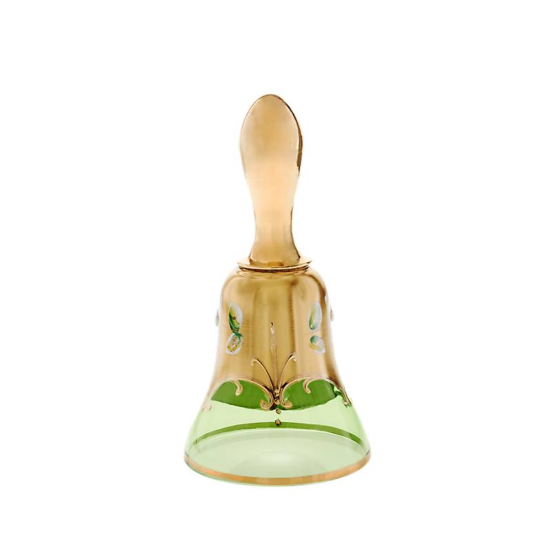 Glocke Green Queen 16 cm, Grün/Gold, aus Glas