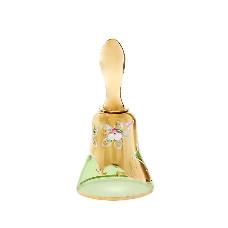 Glocke Green Queen 16 cm, Grün/Gold, aus Glas