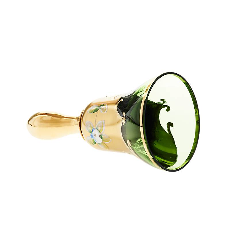 Glocke Green Queen 16 cm, Grün/Gold, aus Glas