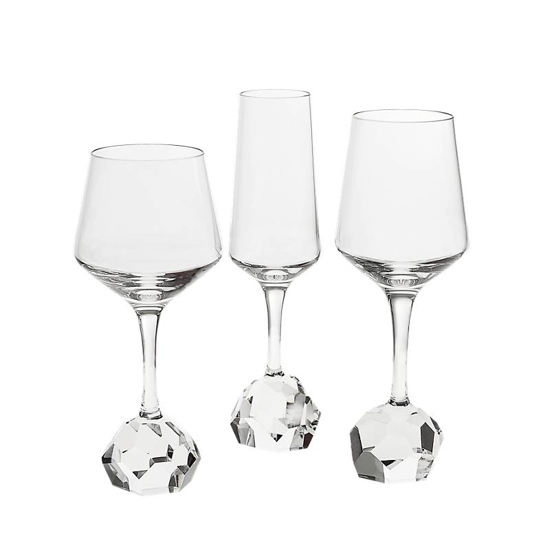 Weißweinglas Basic Diamonds 400ml, Transparent, aus Bleikristall