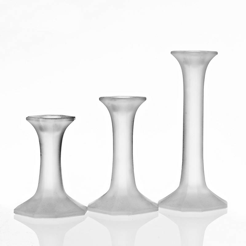 Kerzenhalter satiniert Crescendo 13,5cm, Satiniert, aus Kristallglas