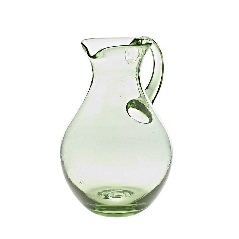 Weinkrug Thüringer Waldglas grün 1700ml Wasserkanne Gefäß mit Henkel Handmade