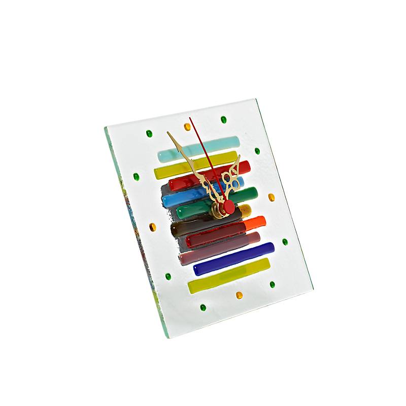 Tischuhr Regenbogen  "Clockworld" (15x15cm)