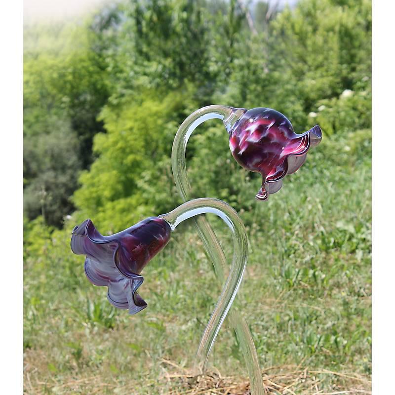 Miniglocke auf Glasstab "Gartenflair" (90cm)