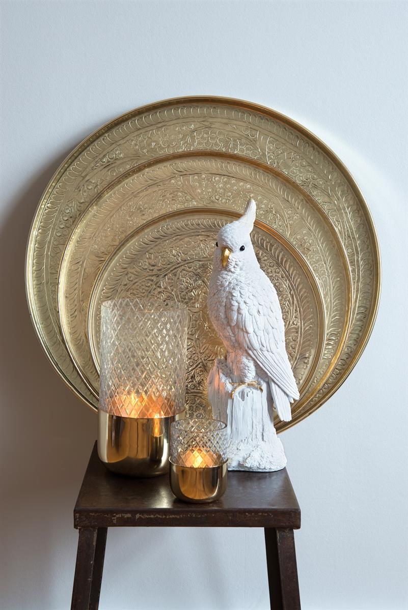 Windlicht Deko Vase Glas/Metall klar/gold Marylebone 19cm