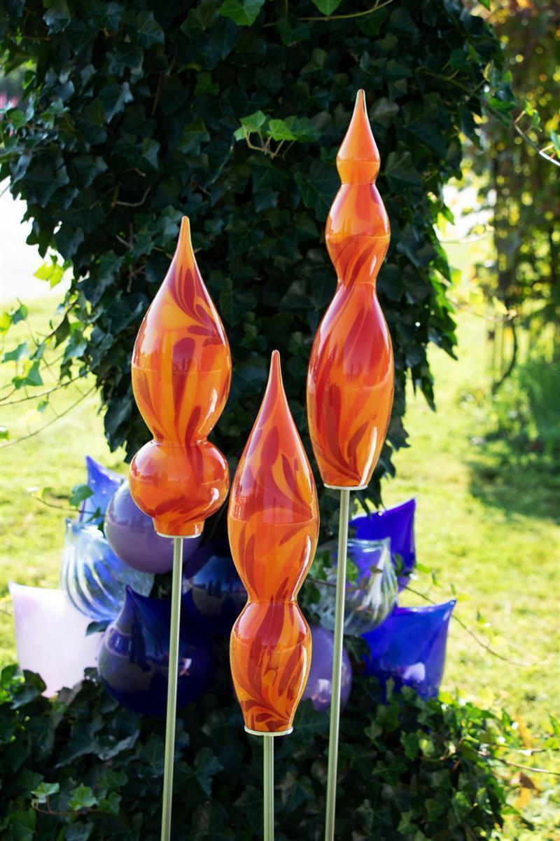 Glasskulptur Saturn Gartenflair 47cm inkl. Stab