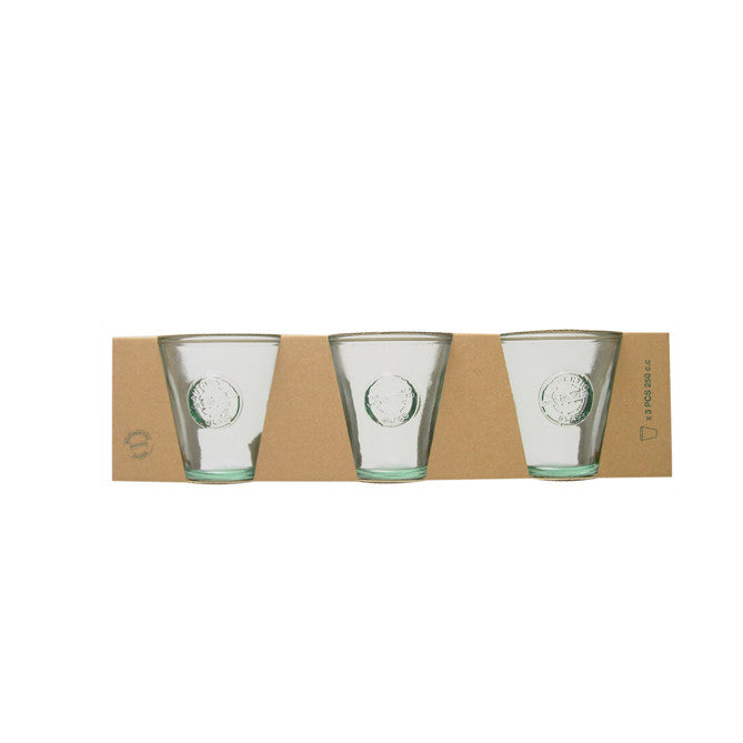 Trinkglas Becher Saftglas 3er-Set Authentic 220 ml Recycling-Glas