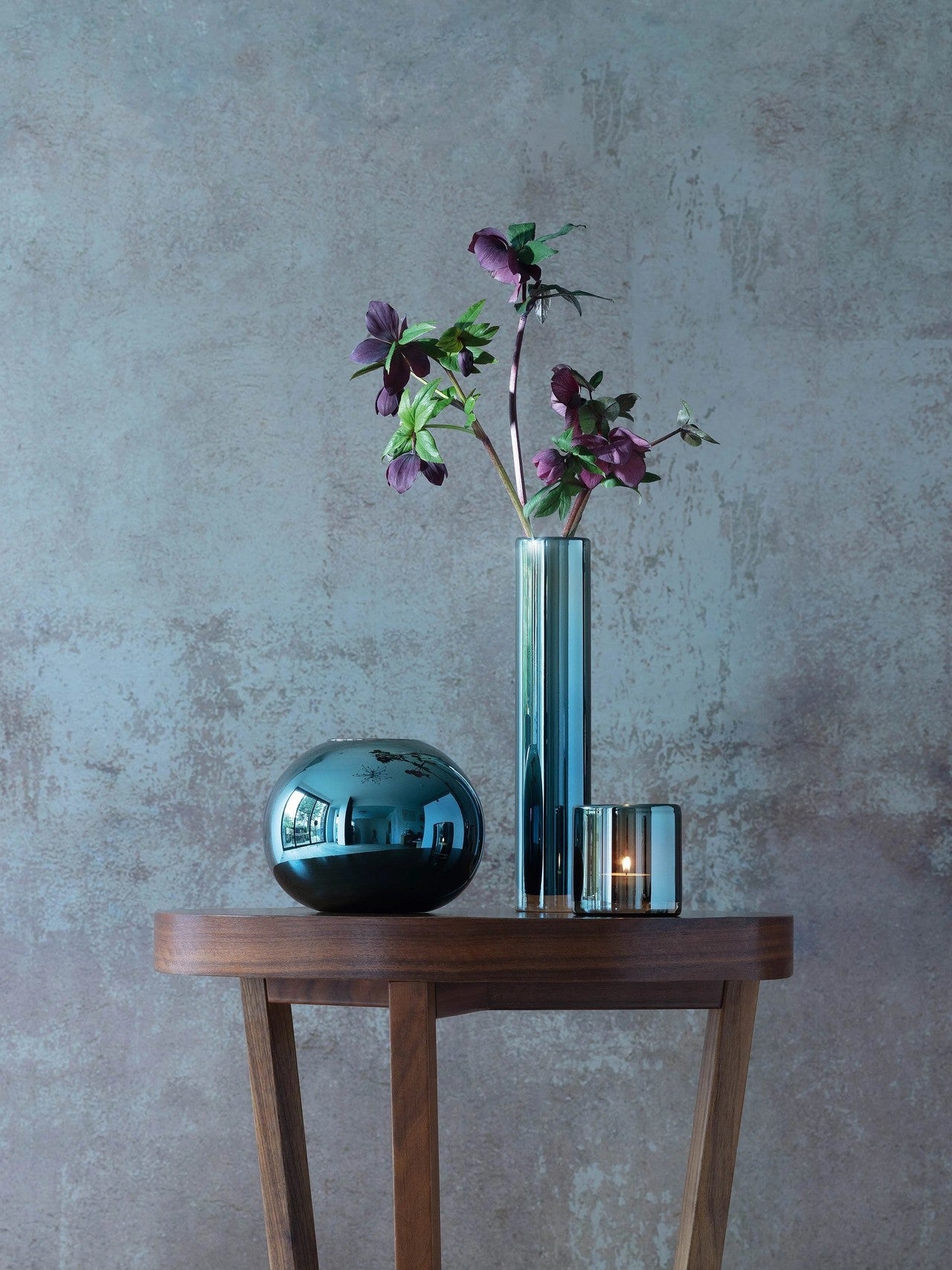 Glasvase Epoque 30cm Blau